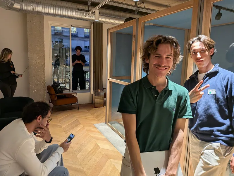 Two Lexora teammates during the hackathon